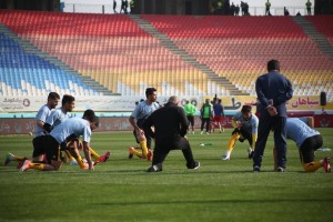 آماده سازی بازیکنان پیش از دیدار دو تیم سپاهان و نفت تهران